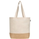 aerial view a natural 7501 rio(tm) shopper tote bag - 5 oz recycled cotton blend with jute, image 1 of 8