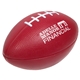 aerial view a burgundy large football stress reliever, image 1 of 2