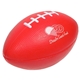 aerial view a red large football stress reliever, image 1 of 2