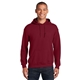 aerial view a cardinal red gildan(r) - heavy blend(tm) hooded sweatshirt, image 1 of 6