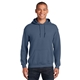aerial view a indigo blue gildan(r) - heavy blend(tm) hooded sweatshirt, image 1 of 6