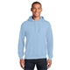 aerial view a light blue gildan(r) - heavy blend(tm) hooded sweatshirt, image 1 of 6