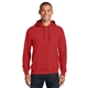 aerial view a red gildan(r) - heavy blend(tm) hooded sweatshirt, image 1 of 6