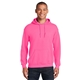aerial view a safety pink gildan(r) - heavy blend(tm) hooded sweatshirt, image 1 of 6