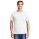 aerial view a white hanes(r) - comfortsoft(r) heavyweight 100 cotton t - shirt. - 5280, image 1 of 6