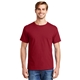 aerial view a deep red hanes(r) - comfortsoft(r) heavyweight 100 cotton t - shirt. - 5280, image 1 of 6