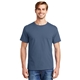 aerial view a denim blue hanes(r) - comfortsoft(r) heavyweight 100 cotton t - shirt. - 5280, image 1 of 6