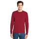 aerial view a deep red hanes(r) - tagless(r) 100 cotton long sleeve t - shirt - 5586, image 1 of 6