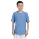 aerial view a carolina blue gildan(r) performance(r) youth 5 oz t - shirt, image 1 of 5