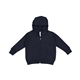 aerial view a navy rabbit skins zip fleece hoodie, image 1 of 2