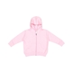aerial view a pink rabbit skins zip fleece hoodie, image 1 of 2