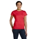 aerial view a red lat fine jersey t - shirt, image 1 of 5