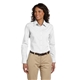 aerial view a white harriton(r) 3.1 oz essential poplin, image 1 of 4