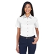 aerial view a white harriton(r) easy blend(tm) short - sleeve twill shirt withstain - release, image 1 of 7