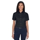 aerial view a black harriton(r) easy blend(tm) short - sleeve twill shirt withstain - release, image 1 of 7