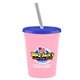a awareness pink cup & translucent blue lid & frost straw 16 oz stadium tumbler cup with lid straw - digital