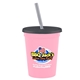 a awareness pink cup & transparent smoke lid & frost straw 16 oz stadium tumbler cup with lid straw - digital