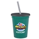 a teal cup & transparent smoke lid & frost straw 16 oz stadium tumbler cup with lid straw - digital