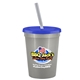 a metallic silver cup & translucent blue lid & frost straw 16 oz stadium tumbler cup with lid straw - digital