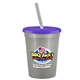 a metallic silver cup & translucent violet lid & frost straw 16 oz stadium tumbler cup with lid straw - digital