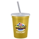 a metallic gold cup & frost lid & frost straw 16 oz stadium tumbler cup with lid straw - digital