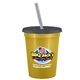 a metallic gold cup & transparent smoke lid & frost straw 16 oz stadium tumbler cup with lid straw - digital