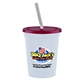 a slate blue cup & translucent red lid & frost straw 16 oz stadium tumbler cup with lid straw - digital