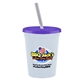 a slate blue cup & translucent violet lid & frost straw 16 oz stadium tumbler cup with lid straw - digital