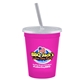 a pink-raspberry cup & frost lid & frost straw 16 oz stadium tumbler cup with lid straw - digital