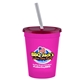 a pink-raspberry cup & translucent red lid & frost straw 16 oz stadium tumbler cup with lid straw - digital