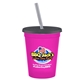 a pink-raspberry cup & transparent smoke lid & frost straw 16 oz stadium tumbler cup with lid straw - digital
