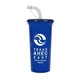 a royal blue cup & navy blue lid super sipper - 32 oz sport sipper with straw