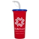 a red cup & royal blue lid super sipper - 32 oz sport sipper with straw