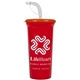 a red cup & neon orange lid super sipper - 32 oz sport sipper with straw