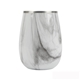 aerial view a white snowfox(r) 13.5 oz vacuum insulated marble finish pinot noir wine glass, image 1 of 4