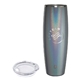 a shimmer grey snowfox(r) 24 oz beer glass with lid, laser, premium