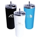 a group of 22 oz memphis tumbler with flip top lid stainless steel straw, laser, premium