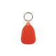a orange sleek teardrop metal key tag