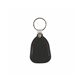 a black sleek teardrop metal key tag