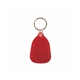 a red sleek teardrop metal key tag