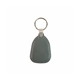 a silver sleek teardrop metal key tag