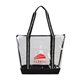 aerial view a black capitola clear tpu zippered tote, image 1 of 4