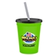 a lime green cup & black lid & frost straw 16 oz stadium tumbler cup with lid straw - digital