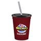 a maroon cup & black lid & frost straw 16 oz stadium tumbler cup with lid straw - digital