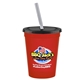 a red cup & black lid & frost straw 16 oz stadium tumbler cup with lid straw - digital