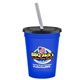 a royal blue cup & black lid & frost straw 16 oz stadium tumbler cup with lid straw - digital