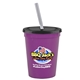 a violet cup & black lid & frost straw 16 oz stadium tumbler cup with lid straw - digital