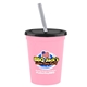 a awareness pink cup & black lid & frost straw 16 oz stadium tumbler cup with lid straw - digital