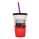 a frost-to-red cup & black lid & translucent-violet straw 22 oz cool color change sport sipper