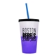 a frost-to-violet cup & black lid & translucent blue straw 22 oz cool color change sport sipper